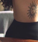sun tattoo design sun on ribs