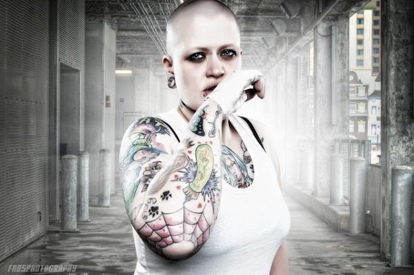 fabrice petre tattoo photography fighter girl