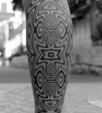 geometric stippling tattoo sleeve