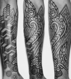 geometric tattoo arm sleeve