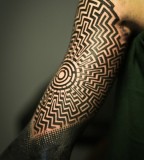 geometric tattoo maze blackwork