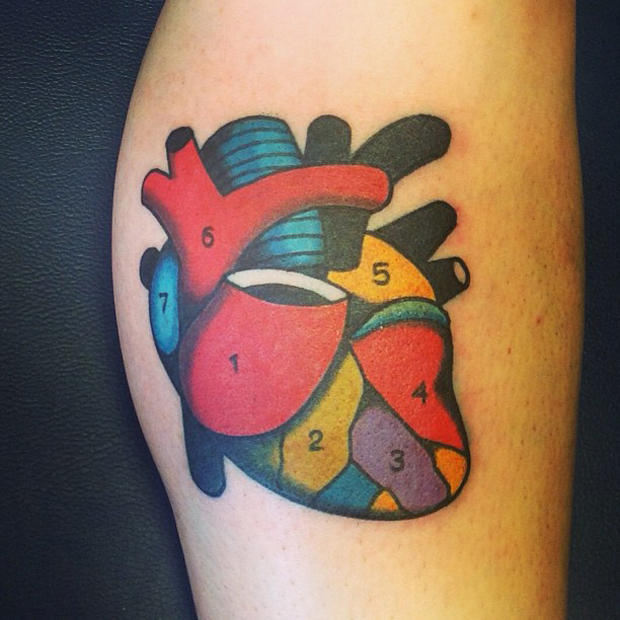 heart tattoo by luca font