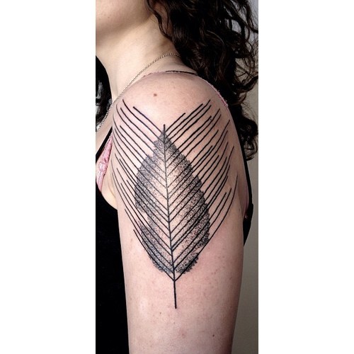 leaf tattoo by victor j webster