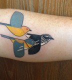 missing migrants birds tattoo inspired by charley harper