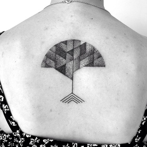 modernist tree tatoo dotwork by victor j webster