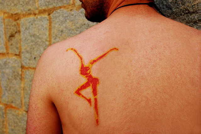 red fire dancer tattoo