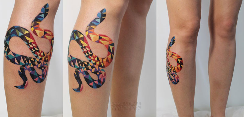sasha unisex tattoo geometric snake