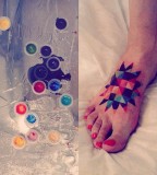 sasha unisex tattoo geometric sun foot piece