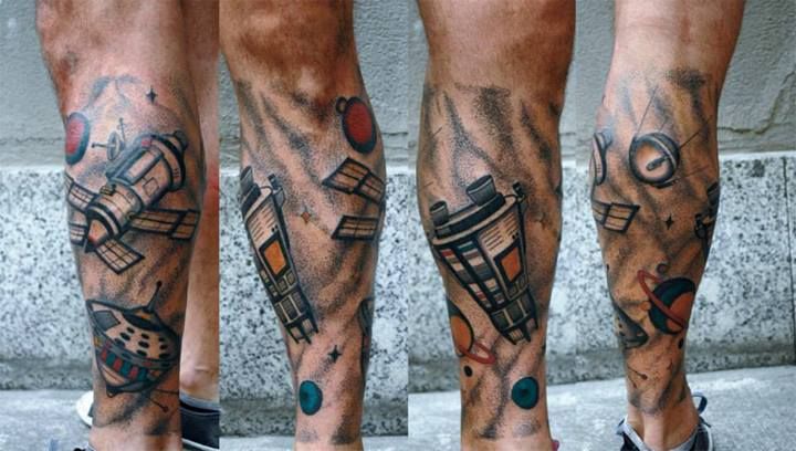 satellites tattoo by luca font