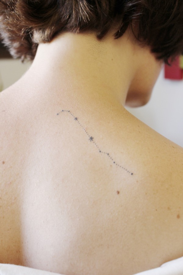 tiny constellation tattoo on back