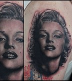 Adorable woman tattoo by Rich Pineda