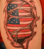 Amazing American flag tattoo