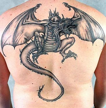 Amazing color dragon tattoo