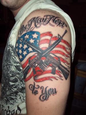 American flags tattoo