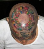 Awesome flag tattoo on head
