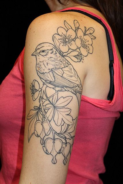 Bird And Flowers Tattoo Tattoomagz › Tattoo Designs Ink Works 
