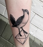 Birds and crystal tattoo by Philippe Fernandez