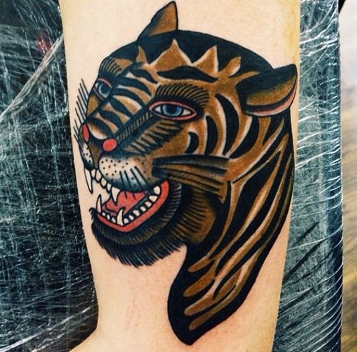 Black tiger tattoo