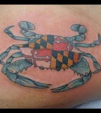 Blue Crab Maryland Flag tattoo