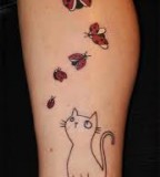 Cats and ladybird tattoo