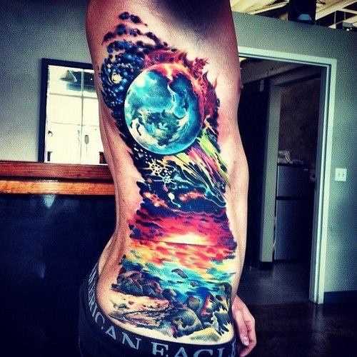 Colorful 3D tattoo