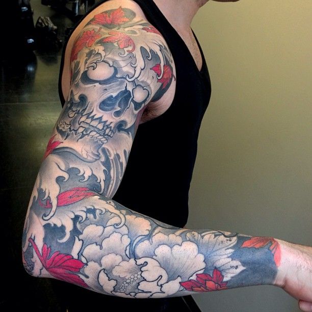 Colorful arms tattoo