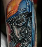 Colorful tattoo by Rich Pineda