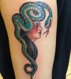 Colorful tattoos by Andy Perez   snake