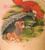 Cute dog and fox tattoos
