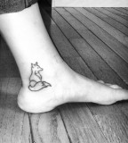 Cute fox tattoos on foot