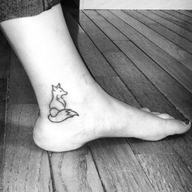 Cute fox tattoos on foot