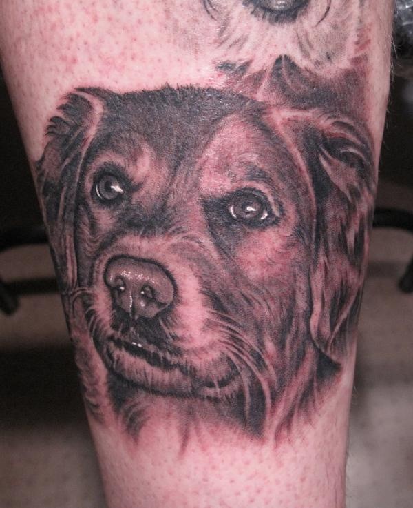 Dog tattoo by Bob Tyrell