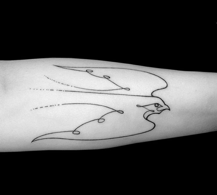 Flying bird blackwork tattoo by Ben Volt
