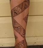 Geometric legs tattoo