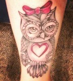 Girl owl tattoo