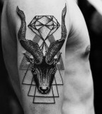 Goat with a diamond tattoo