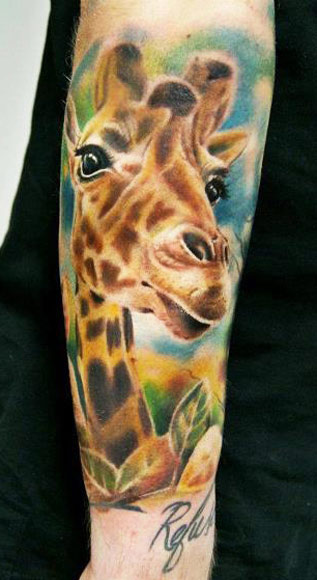 Great giraffe tattoo