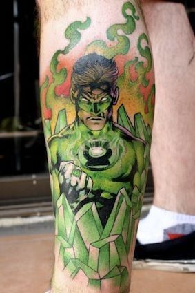 Green super heroes tattoo