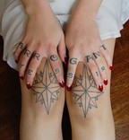 Knees and fingers tattoo