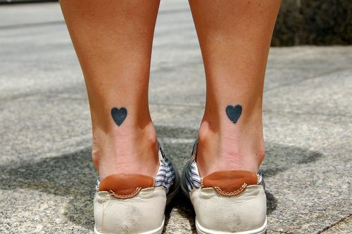 Legs heart tattoo