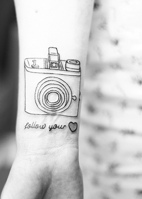 Love camera tattoo