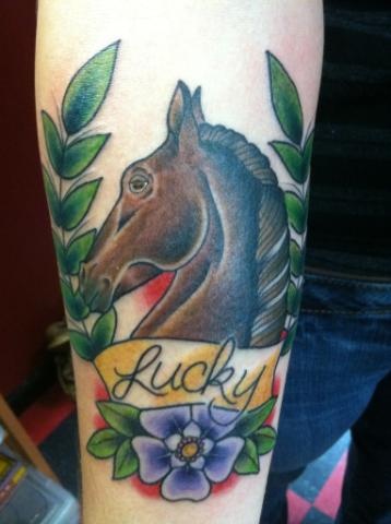 Lucky horse tattoo