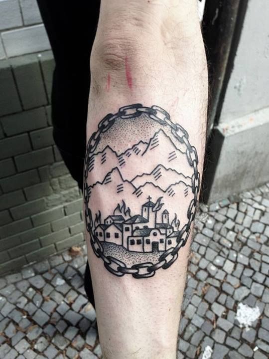 Nice nature view tattoo by Philippe Fernandez