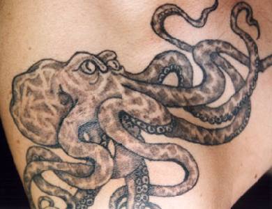 Octopus colorful tattoo