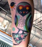 Owl tattoo by Marcin Aleksander Surowiec