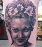 Pretty girl tattoo by Bob Tyrell