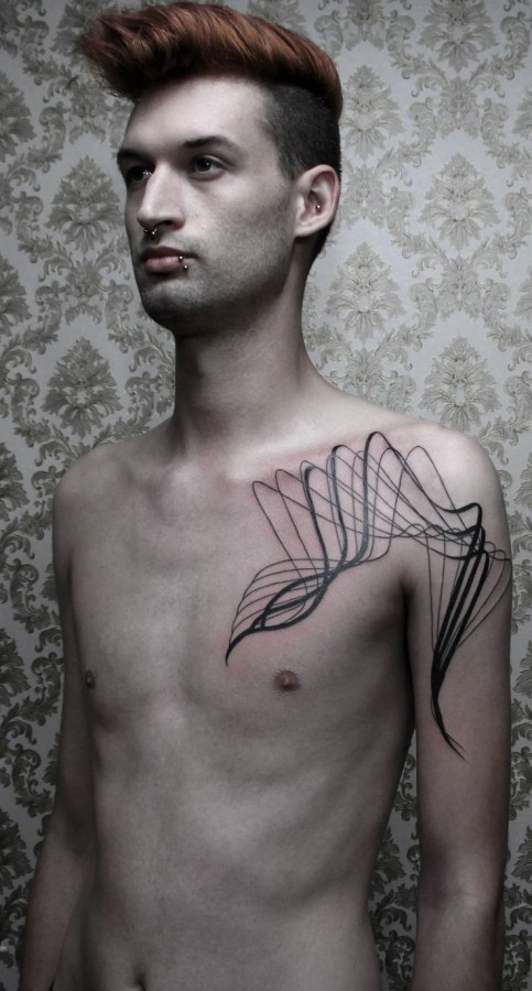 Pretty lines tattoo by Chaim Machlev