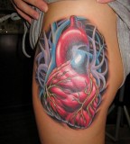 Realistic heart tattoo