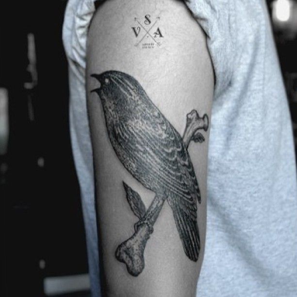Simple bird tattoo by Andrey Svetov