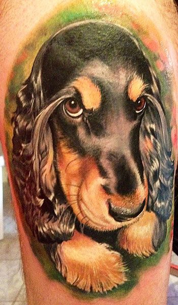 Sweet dog tattoo by Matteo Pasqualin